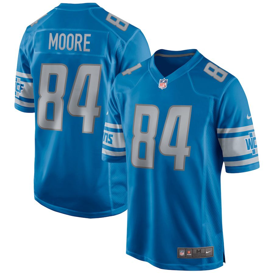 Men Detroit Lions #84 Herman Moore Nike Blue Game Retired Player NFL Jersey